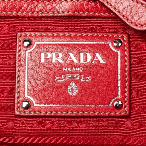 Prada Blue Vitello Daino Leather Convertible Shopping Tote Bag - Picture 10 of 12